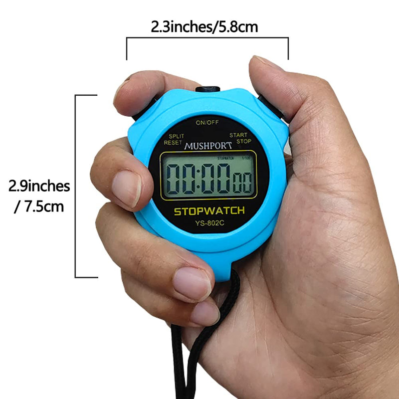 Stopwatch Sport Timer Only Stopwatch with ON/Off, No Clock No Date Silent Simple Operation Children Friendly, MUSHPORT Digital Stopwatch for Coaches Kids Swimming Running Sports Practice - BeesActive Australia