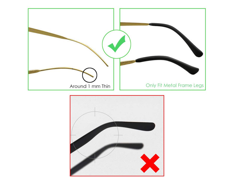 SCSpecial Eyeglass End Tips 6 Pairs Silicone Ear Sock Pieces Tubes Anti-Slip Replacement Glasses Ear Cushion for Thin Metal Eyeglass Legs - Black - BeesActive Australia