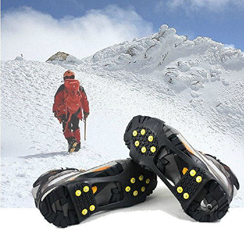 WAYPOR Ice Grips, Traction Cleats, Ice Cleat, Easy Slip On, Outdoor Durable, 10 Steel Studs, Stretchable, Prevent Slipping from Ice/Snow, Extra Studs Included in Each Package. Small - BeesActive Australia