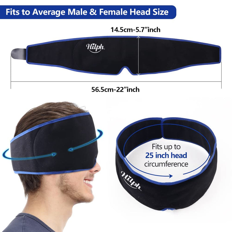 Hilph Migraine Relief Cap, Reusable Headache Relief Hat Migraine Relief Ice Head Wrap Hot Cold Therapy Flexible Gel Ice Pack for Head Tension, Puffy Eyes, Sinus Pain, Stress Relief, Chemo -Black Black - BeesActive Australia