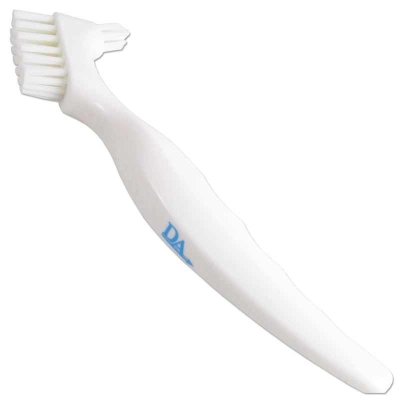 Denture Brush (Set of 2) Blue & White Brushes ~ Easy Grip Handle, Double Bristle Head - BeesActive Australia