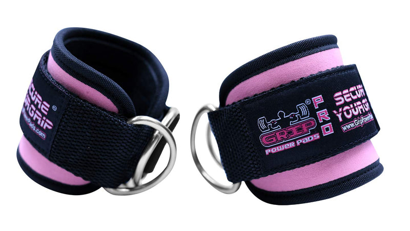 Ankle Straps for Cable Machines Double D-Ring Gym Adjustable Neoprene Premium Cuffs to Enhance Legs Abs & Glutes Kickbacks Workouts Leg Curls Extensions Booty Hip Abductors Exercise for Men & Women Pink Single - BeesActive Australia