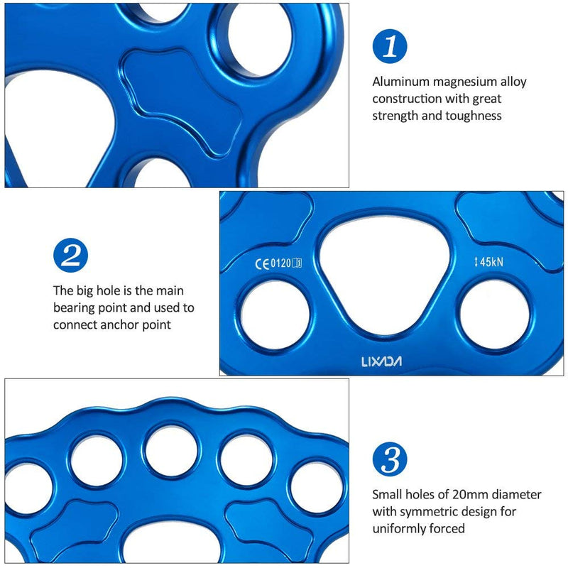 Lixada Paw Rigging Plate 45KN 8/15 Holes Large Anchor Multipliers Connector Gear for Aerial Dance & Rock Climbing - BeesActive Australia