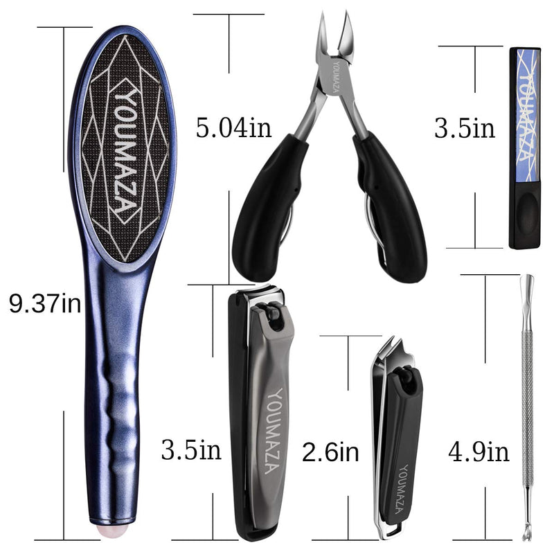 YOUMAZA Nail Clippers and Foot File Set.1pc Colossal Foot Rasp Callus Remover,3 Pcs Sharp Toenail Clippers and Fingernail Clippers for Men and Women (Heavy Duty,Premium Stainless Steel) - BeesActive Australia