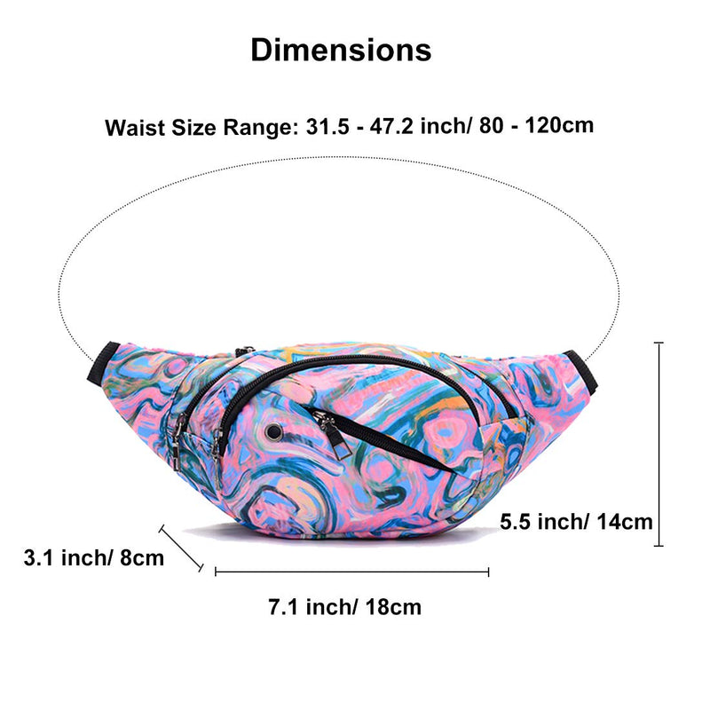 Ausion Fanny Pack Waist Bag for Men&Women Adjustable Belt Hip Bum Bag Fashion Water Resistant Hiking Waist Bag for Traveling Casual Running Hiking Cycling Purple - BeesActive Australia