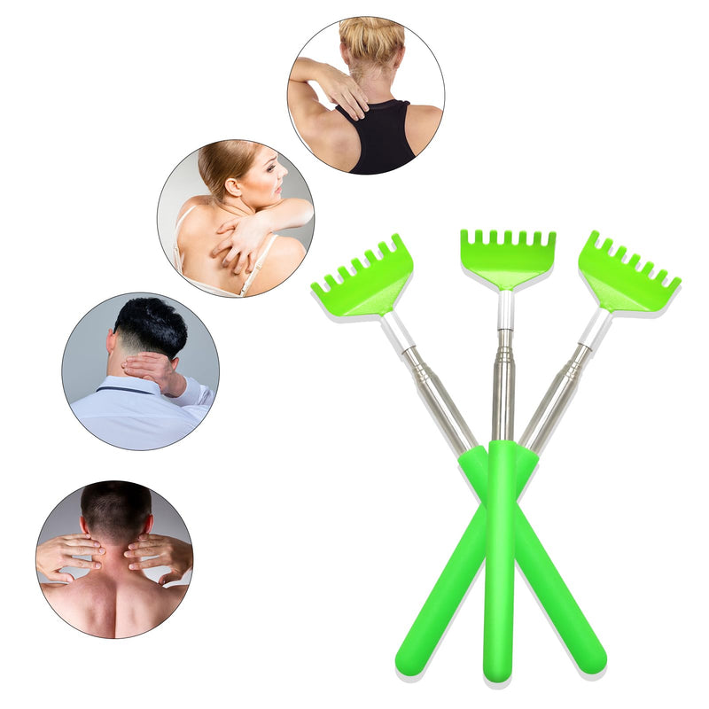 Back Scratcher, Stainless Steel Back Scratcher Massager, Telescoping Scratching Tool, Portable Extendable Back Scratcher with Telescopic Handle for Adults Men Women Itch Relief(Green) Green - BeesActive Australia