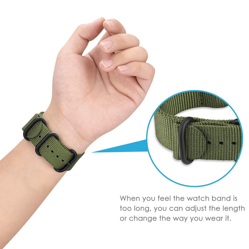 Fintie Band Compatible with Samsung Galaxy Watch 4 40mm/44mm and Classic 42mm/46mm / Gear Sport/ Gear S2 Classic , 20mm Quick Release Soft Nylon Replacement Strap Band Olive - BeesActive Australia