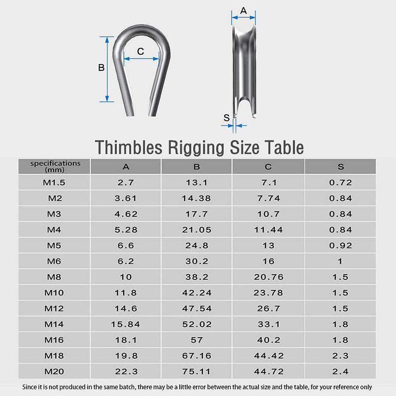 SamIdea 8mm 5/16 inch Wire Rope Chain Thimble for Boat Rigging, 304 Stainless Steel Rope Thimble Rigging (Pack of 10) - BeesActive Australia