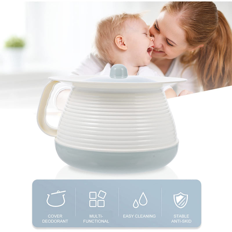 Hemoton Bedside Commode Bucket Chamber Pot Covered Spittoon Urinal Bedpans Portable Toilet for Patient Old Kids Light Blue - BeesActive Australia