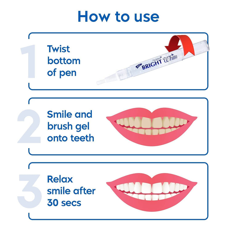 AsaVea Teeth Whitening Pen-2 pens, More Than 20 Uses, Effective, Painless, No Sensitivity, Travel Friendly, Easy to Use, Beautiful White Smile, Natural Mint Flavor - BeesActive Australia