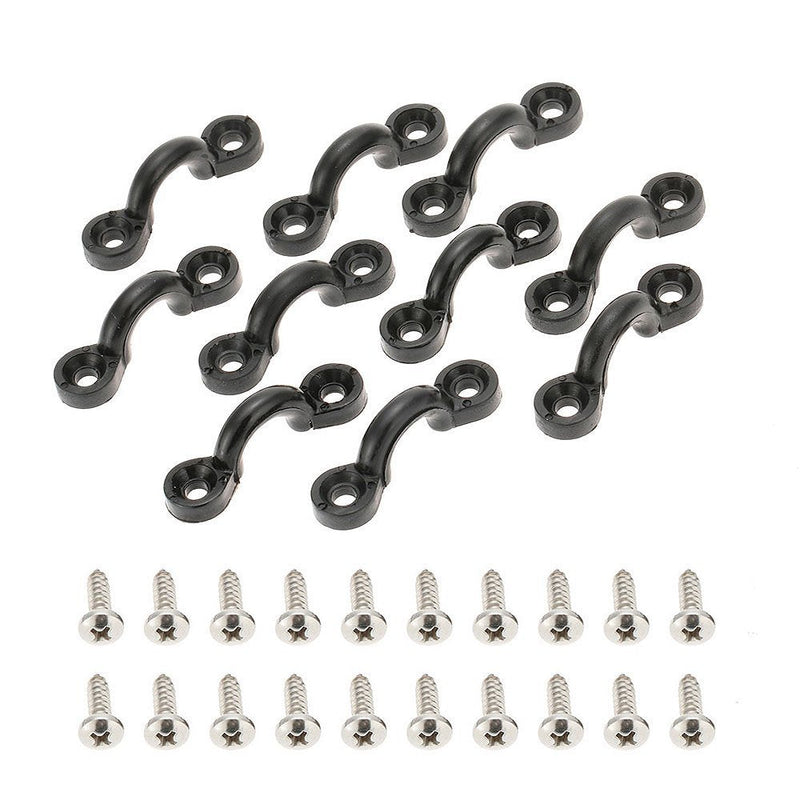 Docooler 10pcs Nylon Bungee Deck Loops Tie Down Pad Eye with 20 Screws for Boat Kayak Deck Rigging Kit - BeesActive Australia