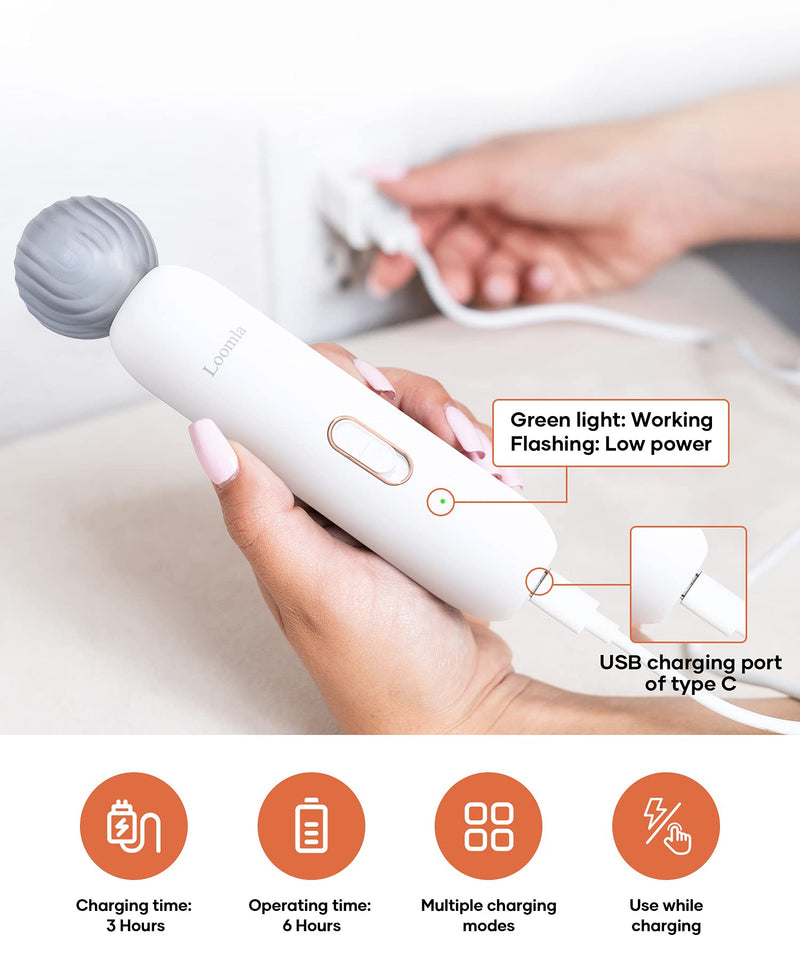 Loomla Dog Nail Grinder Upgraded - Professional 2 Speed Dog Nail Trimmers with Low Noise, USB Rechargeable Pet Nail Grinder, Paws Grooming and Smoothing for Dogs, Cats and Small Animals White - BeesActive Australia