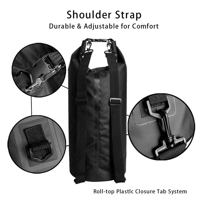 [AUSTRALIA] - Bear Outdoor Dry Sack/Floating Waterproof Bag 2L/5L/10L/20L/30L for Boating, Kayaking, Hiking, Snowboarding, Camping, Rafting, Fishing and Backpacking Black 30L 