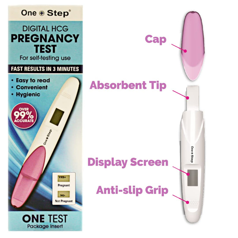 One Step: 2 x Digital Pregnancy Test Fast and Easy to Use with Clear Yes/No Results - BeesActive Australia