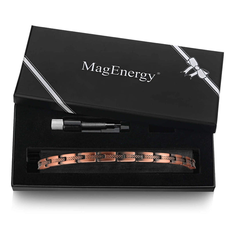 MagEnergy Pure Copper Magnetic Bracelet for Women Copper Wristband with 3500 Gauss Magnets Adjustable Jewelry Gifts (Copper) - BeesActive Australia
