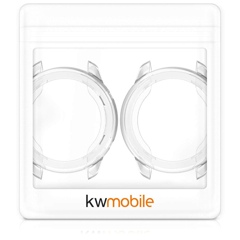 kwmobile 2-Pack Fitness Tracker Frame Compatible with Huami Amazfit GTR (42mm) - Case Sport Tracker TPU Silicone Cover - Transparent - BeesActive Australia