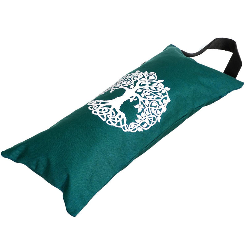 Yoga Sand Bag - Cotton Unfilled for Yoga Weights and Resistance Training, Lotus Design Bottle Green - BeesActive Australia