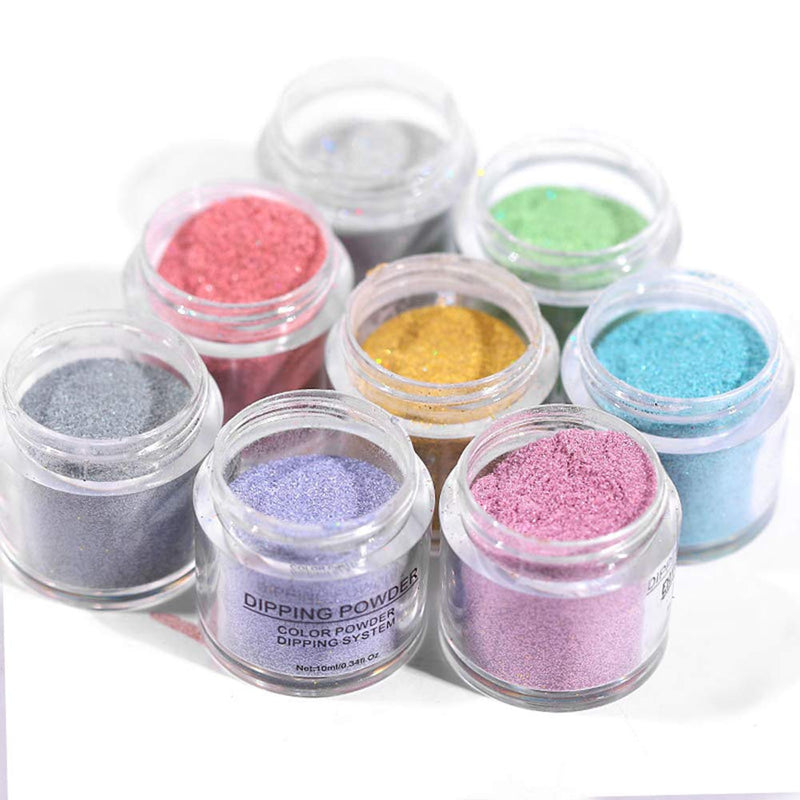 Reddhoon Dip Powder Nail Kit, 10 Colors Glitter Gradient Dipping Powder Nail Acrylic Powder Set Manicure Nail Art, Long-lasting Nails No UV Light Needed - BeesActive Australia