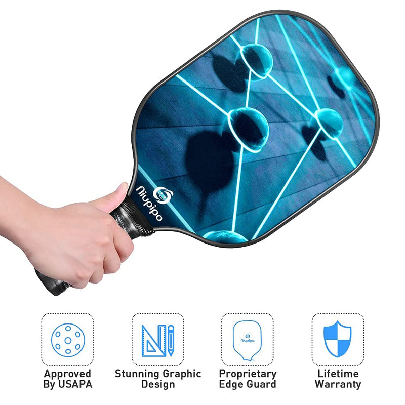 Pickleball Paddle, USAPA Approved Graphite Pickleball Paddle, Cushion Grip, Paddle Cover, Honeycomb Composite Core, Lightweight Pickleball Paddle Blue - BeesActive Australia