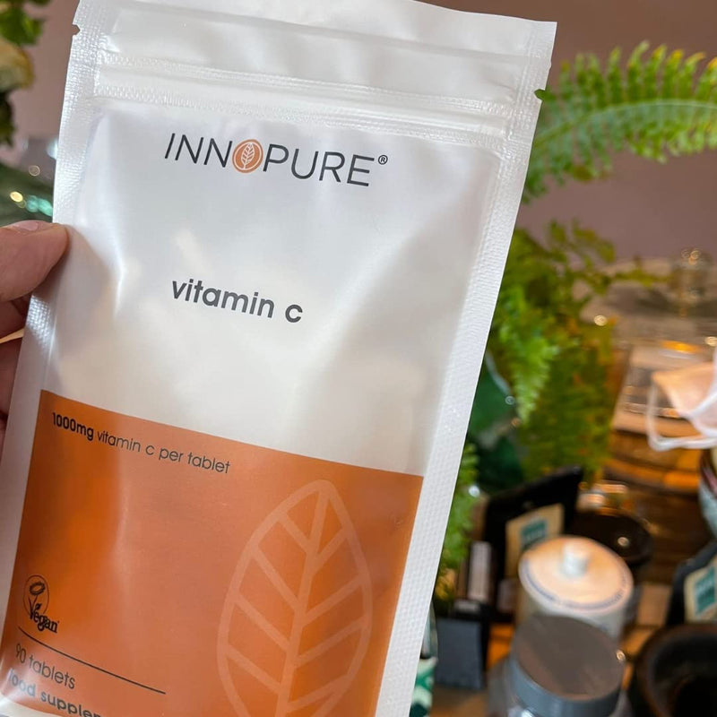 Innopure Vitamin C 1000mg Tablets - Vegan, Vegetarian Society Approved - UK Manufactured - 3 Month Supply - BeesActive Australia