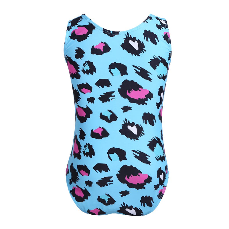 [AUSTRALIA] - CHICTRY Kids Youth Teens Metallic Teamwear Girl Athletic Dance Gymnastics Leotard Costume Leopard Blue 2-3 