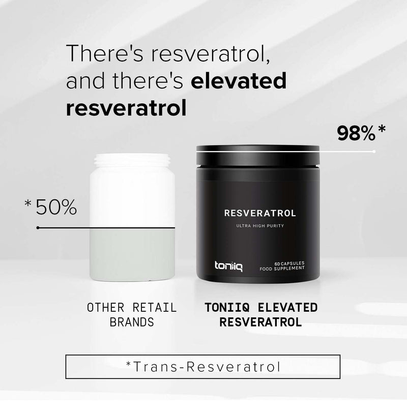 Ultra High Purity Resveratrol Capsules - 98% Trans-Resveratrol - Highly Purified and Highly Bioavailable - 60 Caps Reservatrol Supplement - BeesActive Australia
