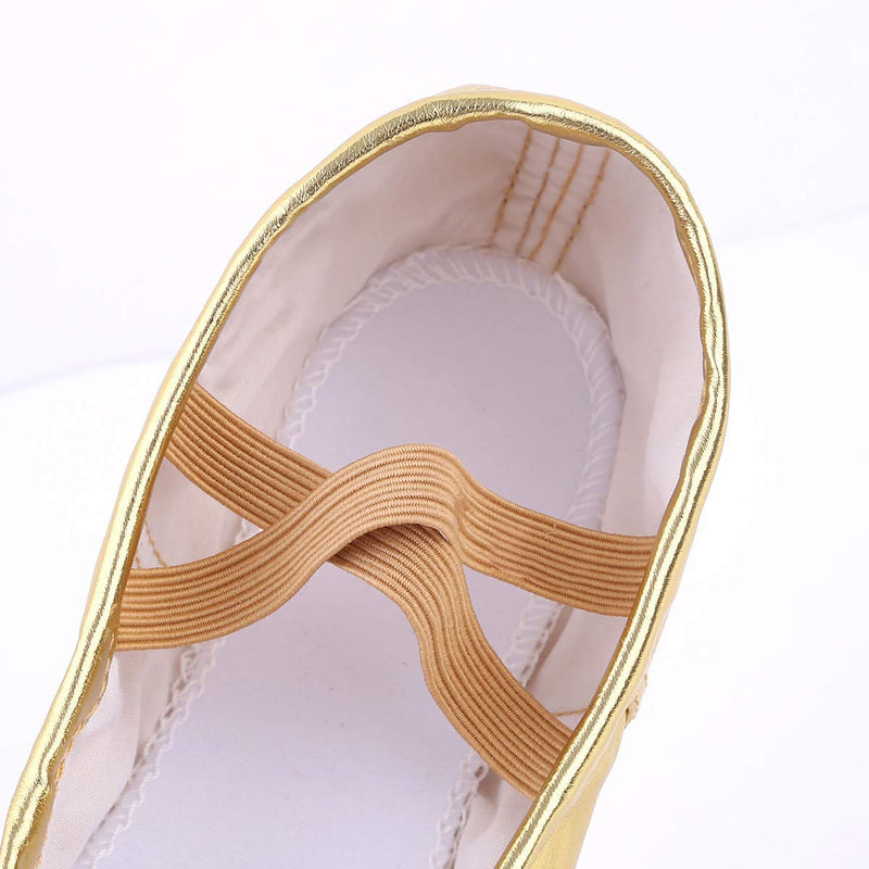 Nexete Ballet Shoes Split-Sole Slipper Flats Ballet Dance Shoes for Toddler Girl Kid Women in Gold,Silver,Pink Glitter Colors 6 Women/5 Men - BeesActive Australia