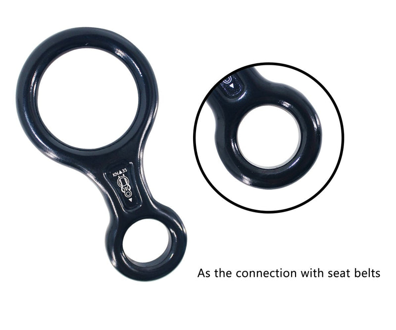 NewDoar Climbing Gear Downhill Equipment Rigging Plate 40kN Rescue Figure 8 Descender with Large Bent-Ear for Climbing Belaying and Rappelling Device Black - BeesActive Australia