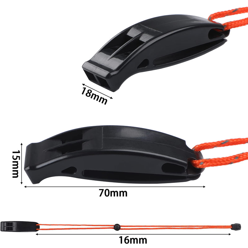 JULBEAR 6PCS Safety Survival Whistles with Adjustable Reflective Lanyard Emergency Plastic Whistle Marine Whistle - BeesActive Australia