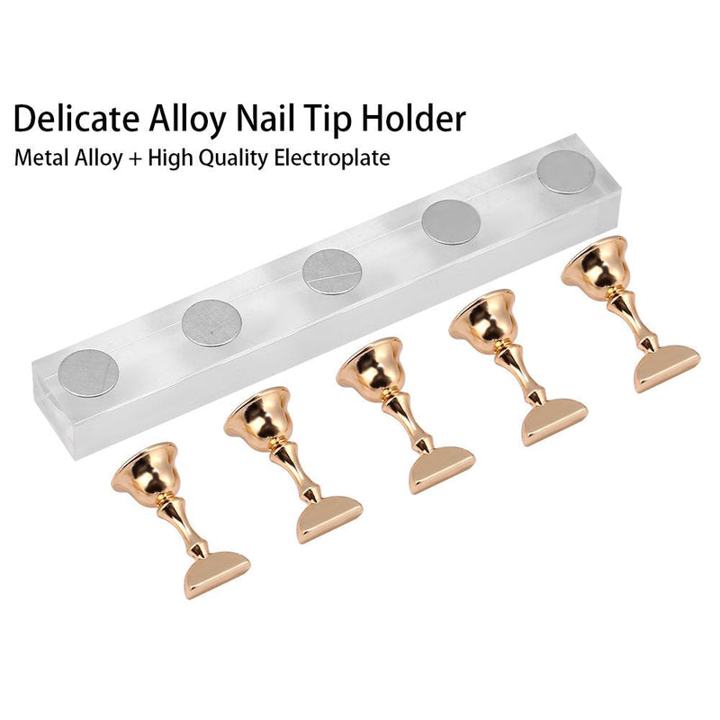 Nail Tips Stand Holder, Practice Stand Base Display Tools Set for Art Salon DIY and Traning Manicure, Magnetic Stuck Crystal Nail Art Holder Finger Practice Display Stand - BeesActive Australia