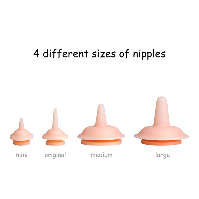 Pet Feeding Nipple for Kitten and Puppy Silicone Feeding Pacifier for Pets and Wildlife - Includes Mini, Original, Medium, Large, Double 1-10ml Oring Syringe - BeesActive Australia