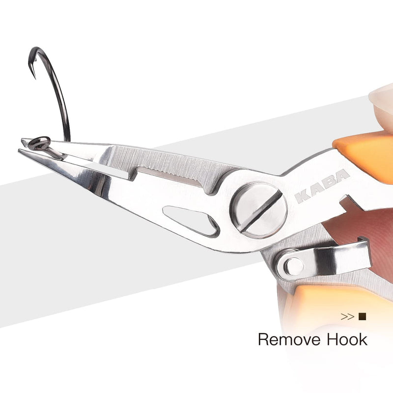 Kaba Fishing Pliers Saltwater, 5 inch Stainless Steel Split Ring Pliers, Portable Fish Control Pliers, Fishing Scissors Line Cutters Hook Removers Crimping Tool - BeesActive Australia