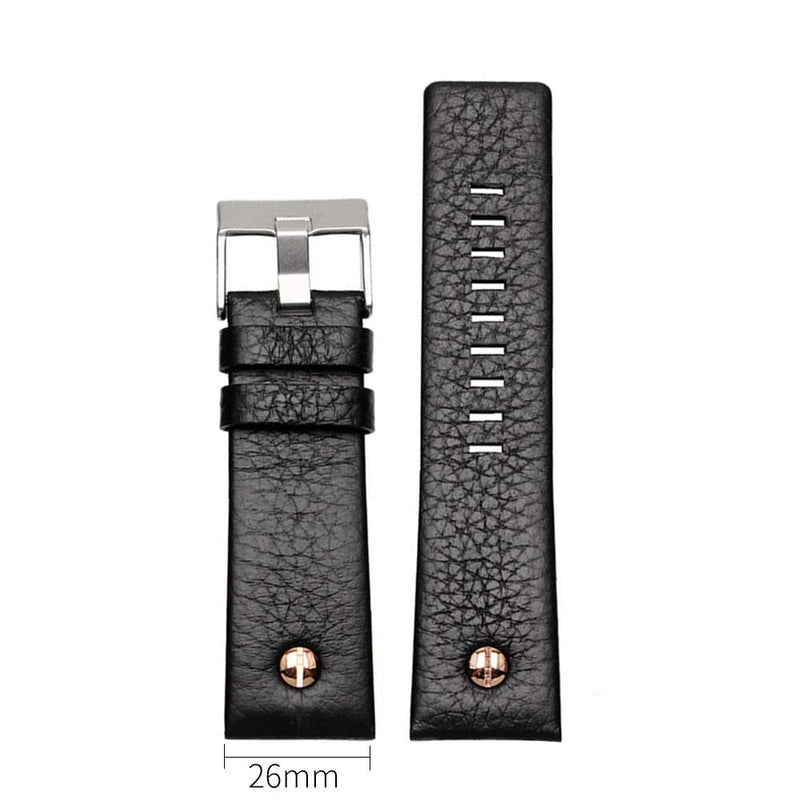 [AUSTRALIA] - Finjin R Calfskin Leather Watch Band Suitable for Men's Diesel Watches 28 mm black 