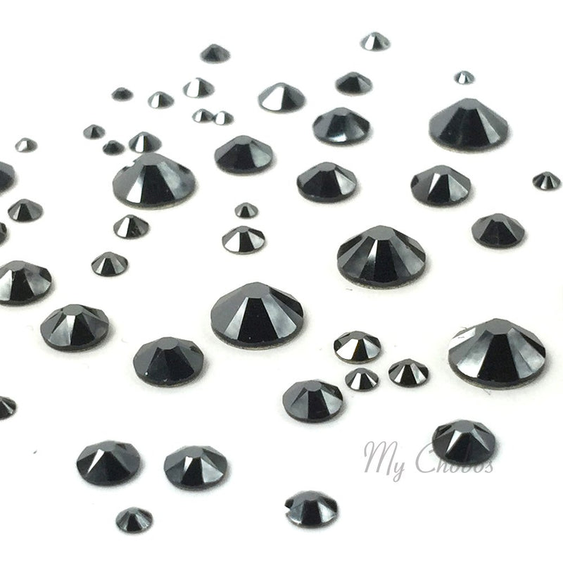 JET HEMATITE (280 HEM) black 144 pcs 2058/2088 SWAROVSKI Crystal Flatbacks rhinestones nail art mixed with Sizes ss5, ss7, ss9, ss12, ss16, ss20, ss30 - BeesActive Australia