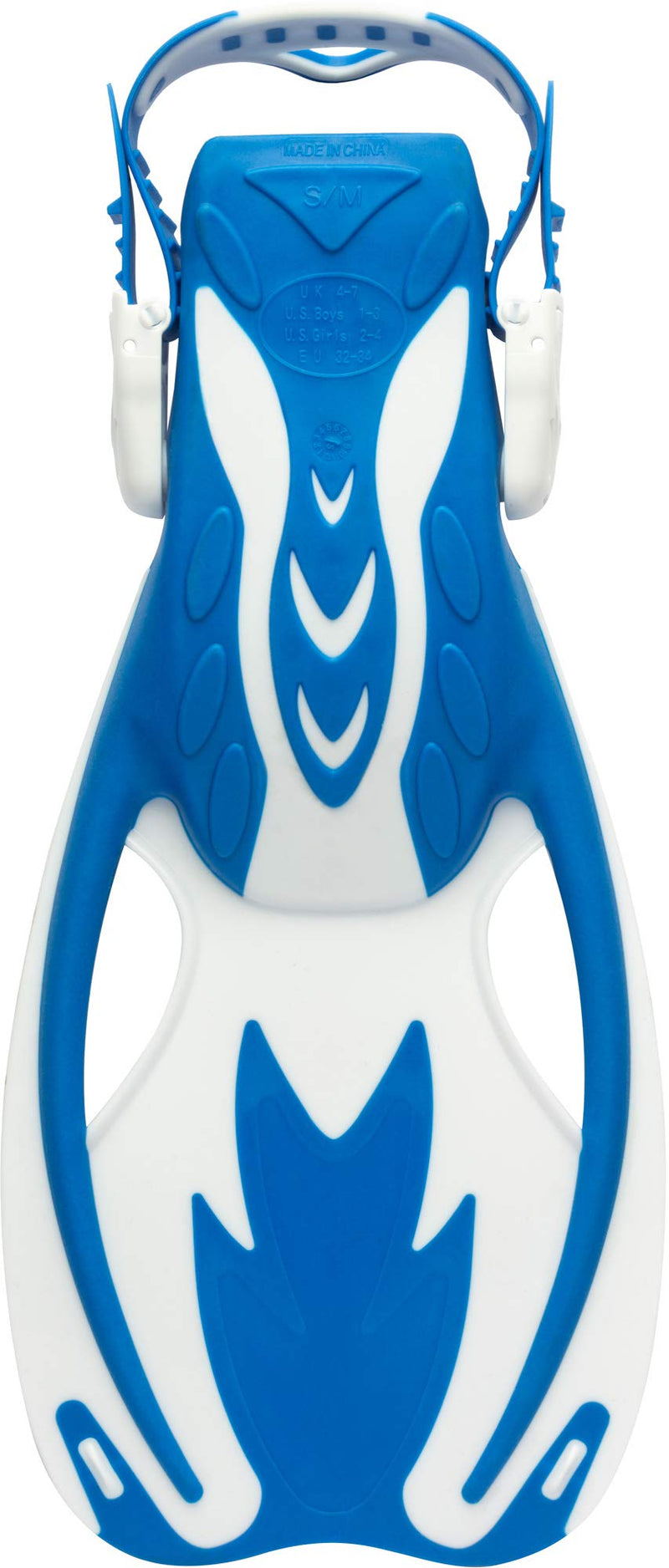 [AUSTRALIA] - Cressi Kids Snorkeling Gear for Children aged from 3 to 8 years old - Rocks: designed in Italy S/M | US Youth 1/3 | EU 32/34 Fins: Blue/White 