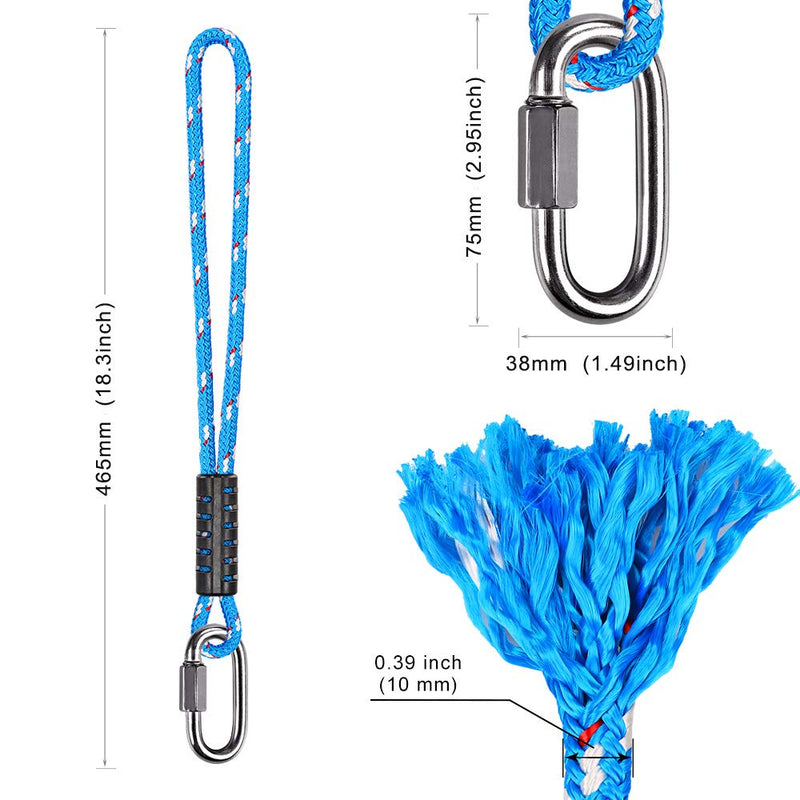 BeneLabel Poseidon Series Sewn Prusik Loops Ropes, Safety, 19", Diameter 2/5", 2 Pack, Blue - BeesActive Australia