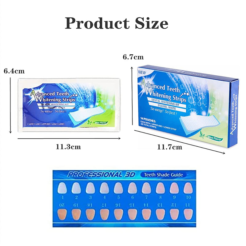 28Pcs Teeth Whitening Strips Advanced Teeth Whitening Strips Teeth Bleaching Strips Teeth Whitening Strips Kit for White Teeth and Fresh Breath, Blue - BeesActive Australia