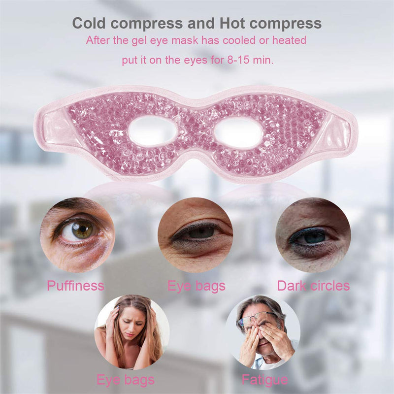 Ruzzut Cooling Gel Eye Mask with Eye Holes, 2 PCS Gel Bead Cold Eye Packs For Puffy Eyes & Swelling, Reusable Hot Cold Therapy Compress Heat Ice Gel Pack, Purple and Pink Purple and Pink with Eye Holes - BeesActive Australia