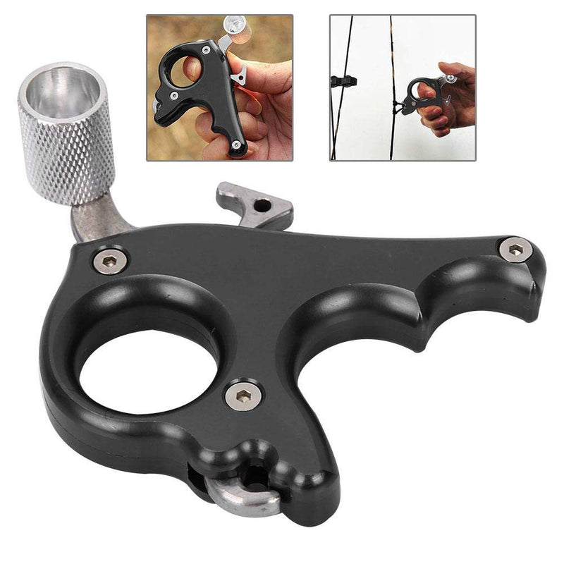 VGEBY1 Archery Thumb Trigger, 3 Finger Archery Release Aid Grip Archery Thumb Caliper Bows Shooting Tool Accessory Black - BeesActive Australia