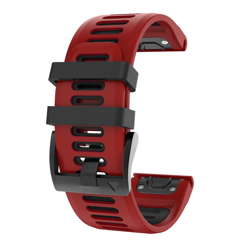 OVERSTEP Compatible with Fenix 6 Watch Band for Garmin Fenix 6 Pro/Fenix 5/Fenix 5 Plus/Fenix 7/Forerunner 935/Forerunner 945/Approach S60/Quatix 5 Smartwatch(Red-Black) Red-Black - BeesActive Australia