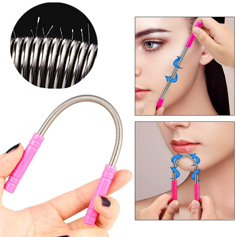 Spring Facial Hair Epilator, Regerly 2 Pieces Manual Portable Epilator Spring Facial Hair Remover Beauty Tools for Women Face Hair Removing - BeesActive Australia