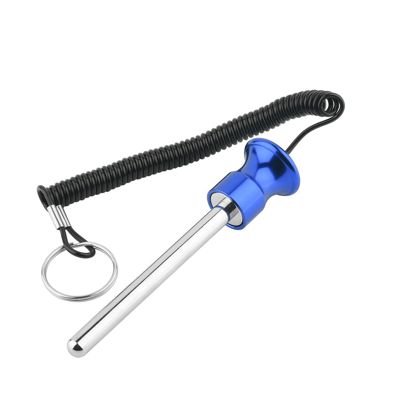 Cosmos Gym Weight Stack Pin Universal Magnetic Replacement Selector Lock Pin Detent Hitch Pin, Tensile 3/8" Dia & 4" Locking Space, for Gym Equipment Machine Weight Plate, Blue Knob with Laynard - BeesActive Australia