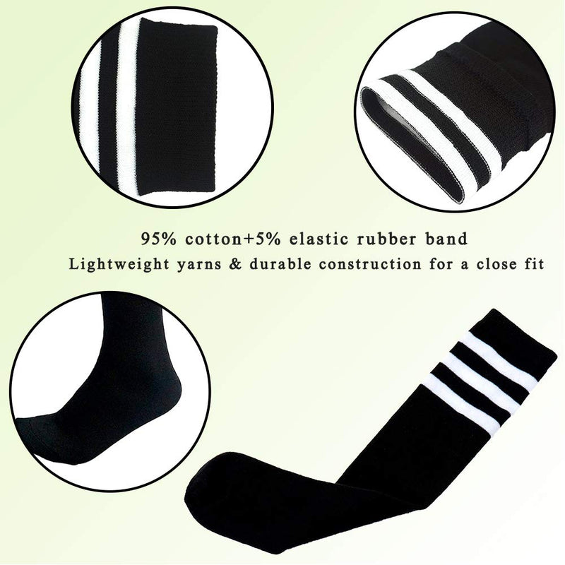 Soccer Shin Guards Pads with Socks Gear for Soccer 3,4,5 -16 Year Old and Up Little Girls Boys Kids Child Youth Toddler Teenagers S/ 3'3"-3'11" Tall Black/1 Pair Shin Gurads & Soccer Socks - BeesActive Australia