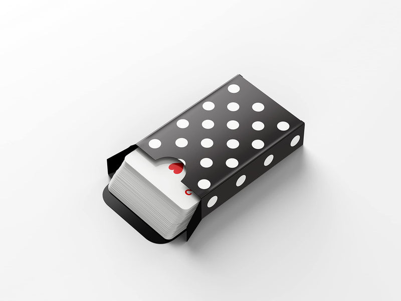 Polka Dotted Playing Cards - Premium Patterned Deck of Cards - Uniquely Illustrated Playing Card Decks for Kids - Ideal for Poker, Card, and Table Game(Black and White) Black and White - BeesActive Australia