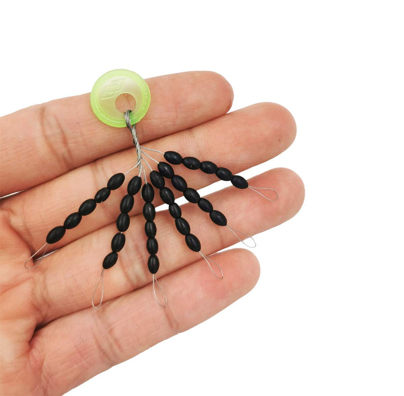 Drchoer Fishing Rubber Bobber Beads Stopper, 6 in 1 Float Sinker Stops, Black Oval,Size L,M,S Available Black Oval(30-in-1 ) M(300pcs) - BeesActive Australia