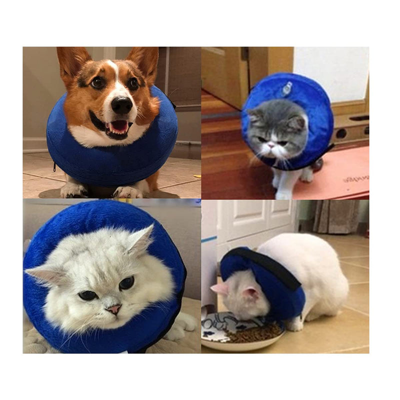 QIYADIN Soft Dog Recovery Collar, Adjustable Protective Inflatable Pet Cone for Dogs and Cats After Surgery, Prevent Pets from Biting & Scratching Small - BeesActive Australia