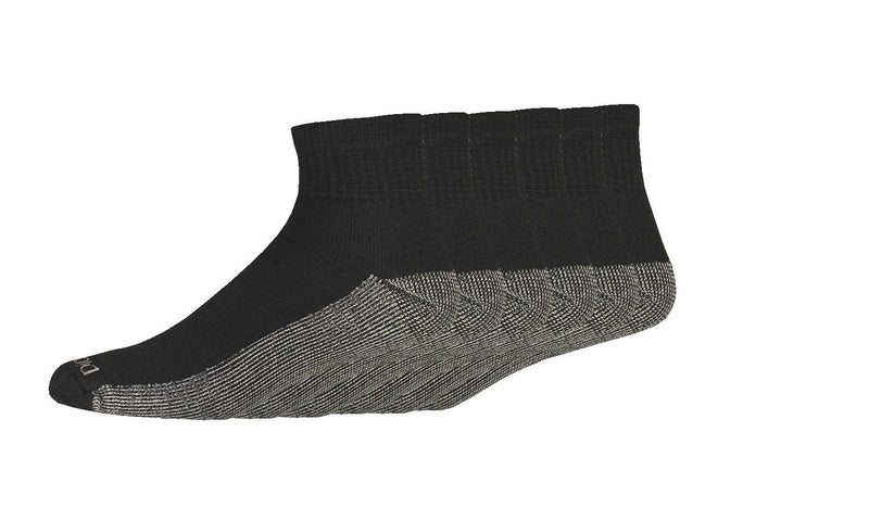 Genuine Dickies Men's Dri-Tech Performance Work Quarter-Length Ankle Socks (6-Pair Packs) Black Shoe Size: 6-12 - BeesActive Australia