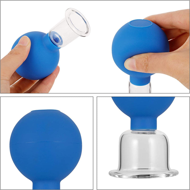Pwshymi face cups, Facial Massage Cupping Cups, Silicone Vacuum Cupping Comfortable for Tender Skin Beauty Care(Blue No. 2 single) Blue No. 2 single - BeesActive Australia