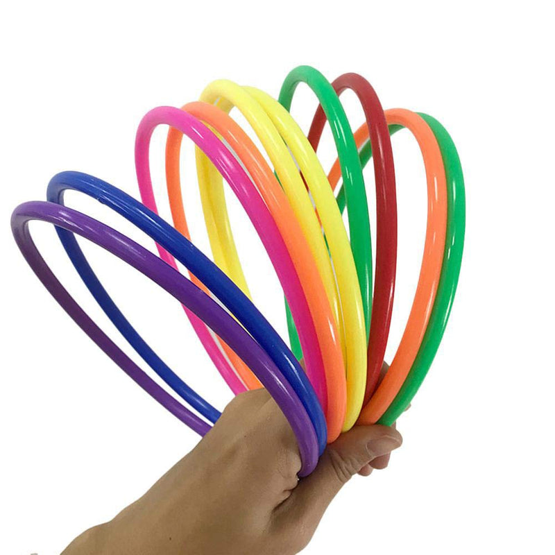 [AUSTRALIA] - OBTANIM 12 Pcs Plastic Ring Toss Game for Kids and Outdoor Toss Rings for Speed and Agility Practice Games, Random Colors (4.7 inch) 