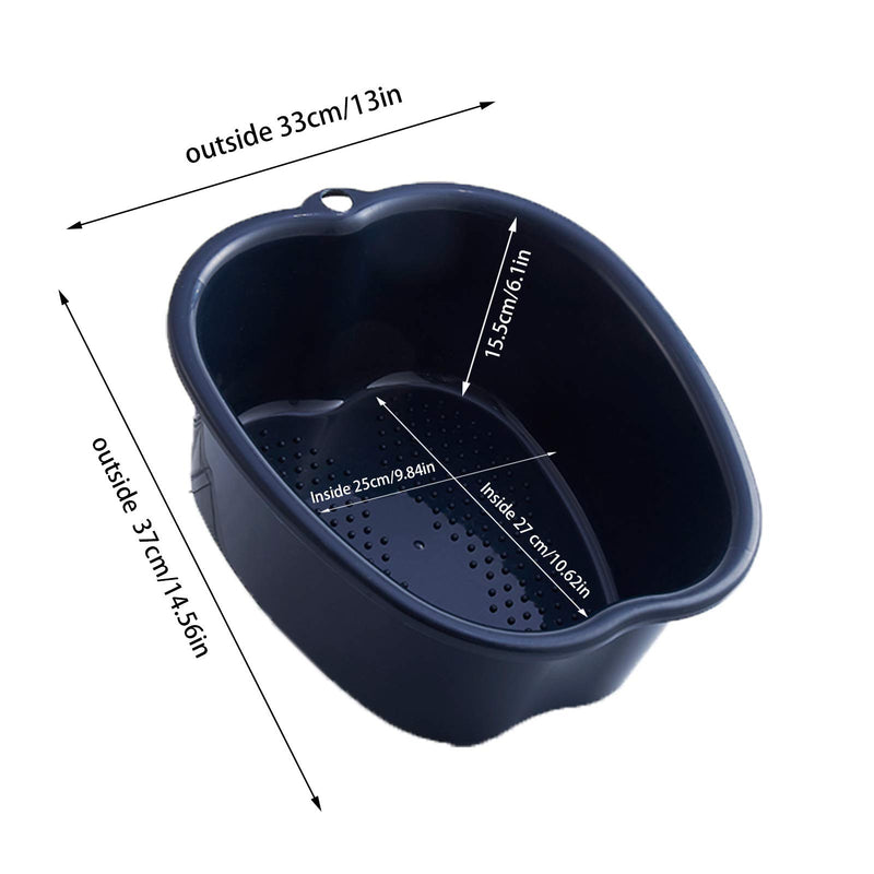 YOMIQIU Foot Soaking Bath Basin, Large Plastic Foot Soak Tub Foot Bucket, Pedicure Spa Bowl for Foot Massage at Home, Callus, Fungus, Dead Skin Remover (Fits to a Men's Size 11) (black) black - BeesActive Australia